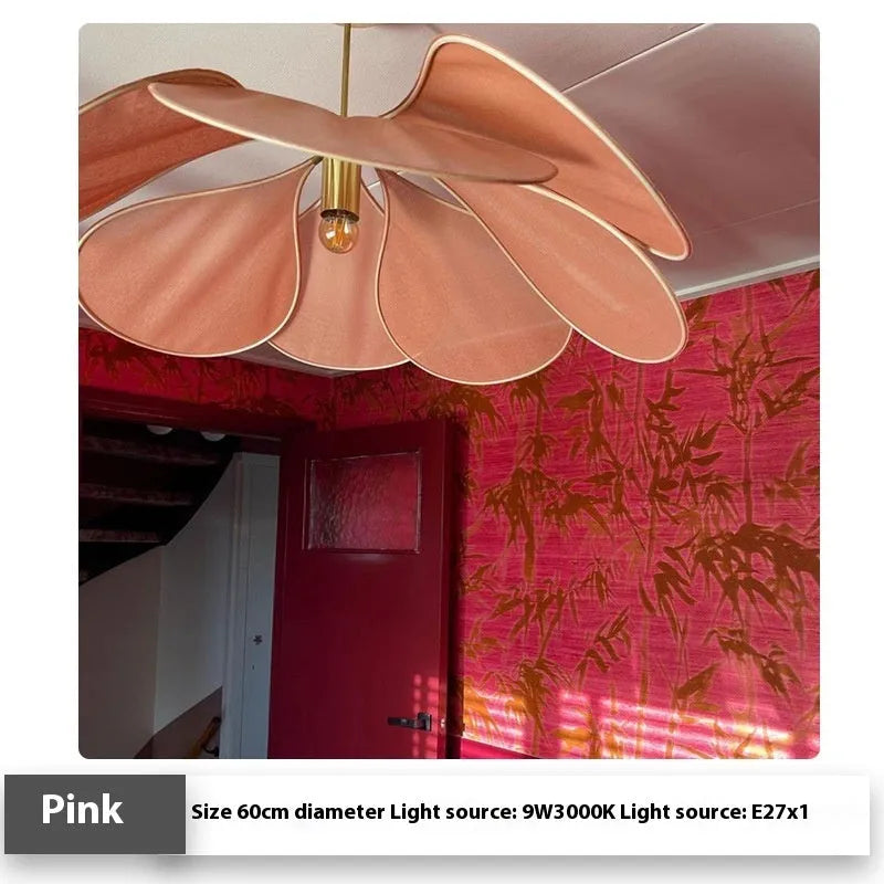 Bohemian style fabric hanging pendant lamp in a choice of colours and diameters