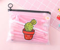 Marvel cartoon pen set showing 20 black 0.5mm pens in cactus-themed plastic storage case