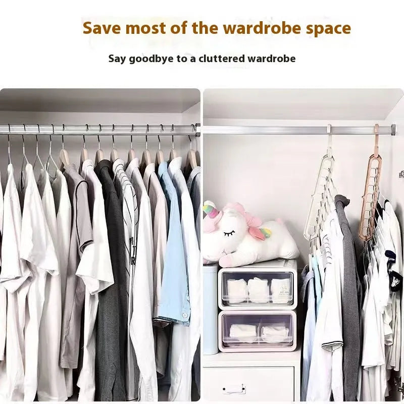 Plastic nine-hole folding hanger for trousers in modern simplicity design