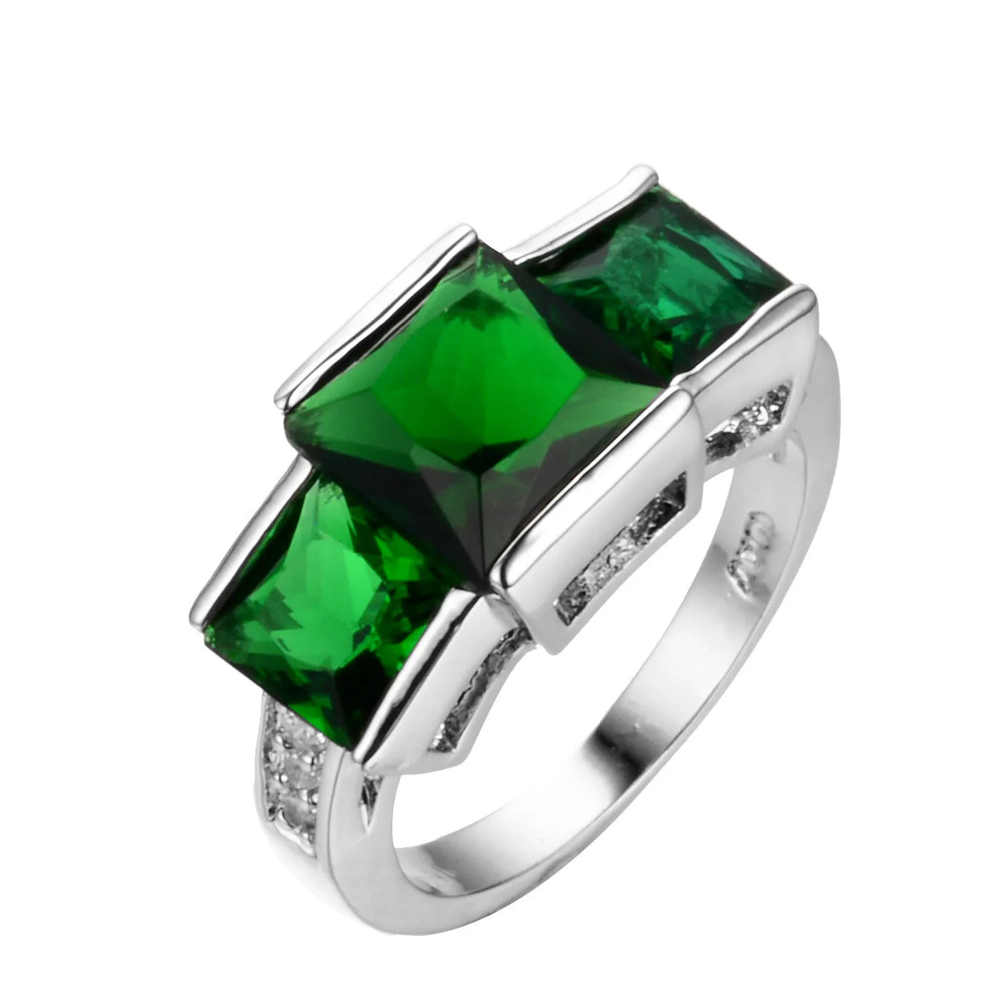 A colourful electroplated copper women's ring with a geometric design, shown in multiple colour options.