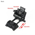 Metal alloy L4 G24 night vision helmet mount with breakaway base in black and sand colours