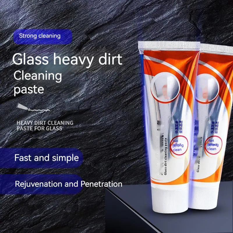 65ml white car windshield cleaning paste in bottle with sponge mop for glass oil stain removal