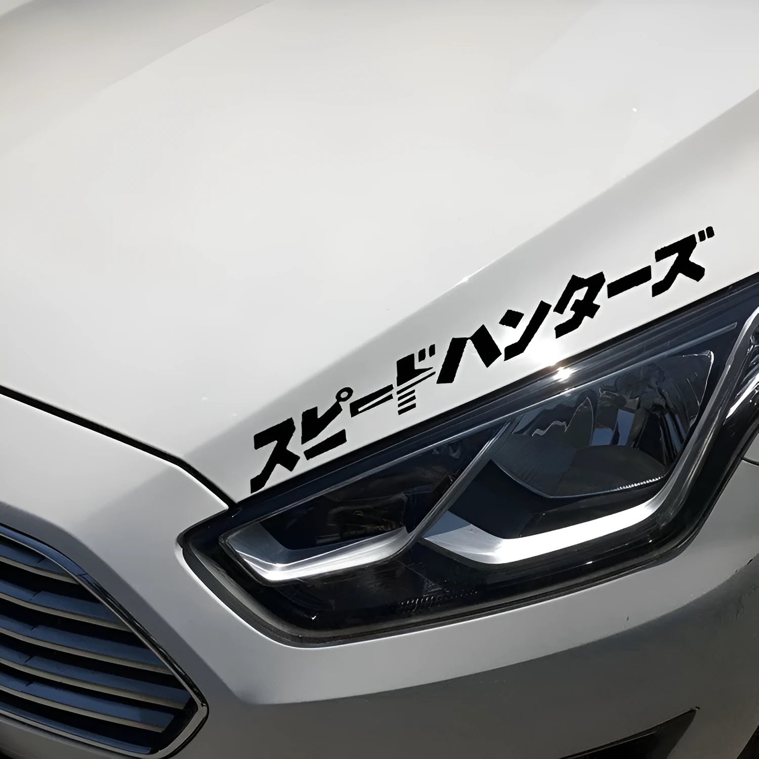 JDM speed hunting reflective car sticker measuring 35cm by 4cm in black or silver white colour