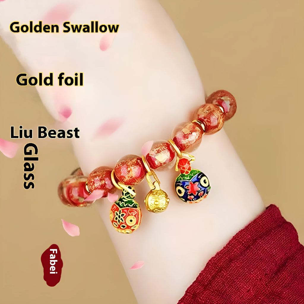 Glass geometric bracelet with ancient French glaze finish in one of six colour options