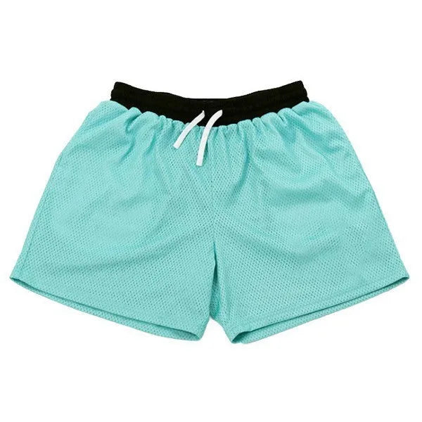 Men's mesh quick-drying shorts in black colour for summer running and fitness activities