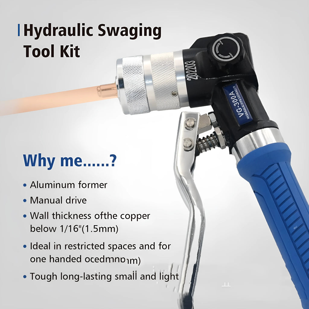 VG-300 style hydraulic tube expander refrigeration tool with high-strength alloy steel construction