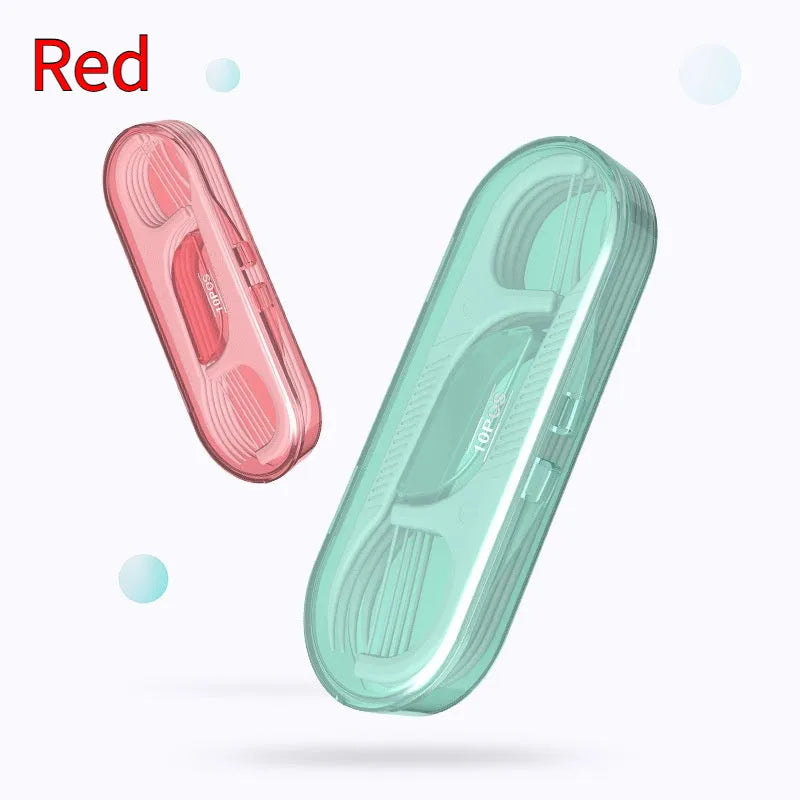 Disposable dental floss in portable bag with individually packaged strands for hygienic daily use