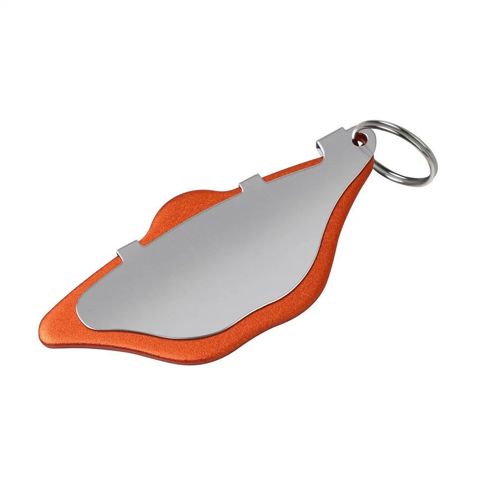 Mountain bike disc brake linings with adjustment flap in black and orange metal construction