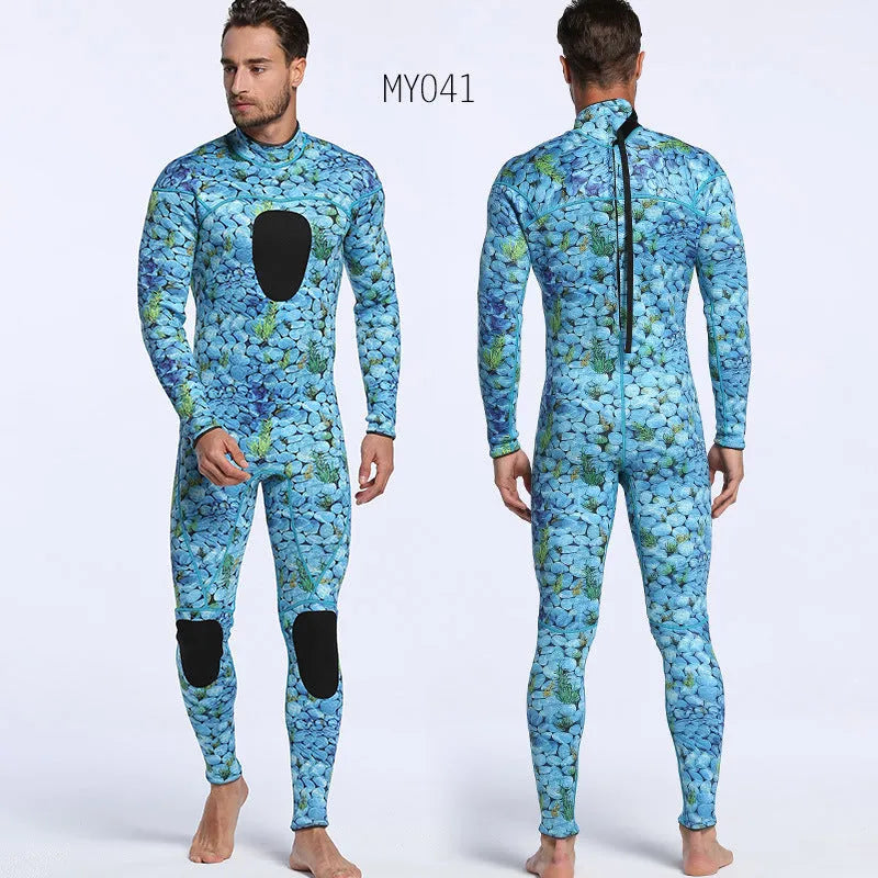 3mm neoprene camouflage diving wetsuit for men for cold water swimming and wading
