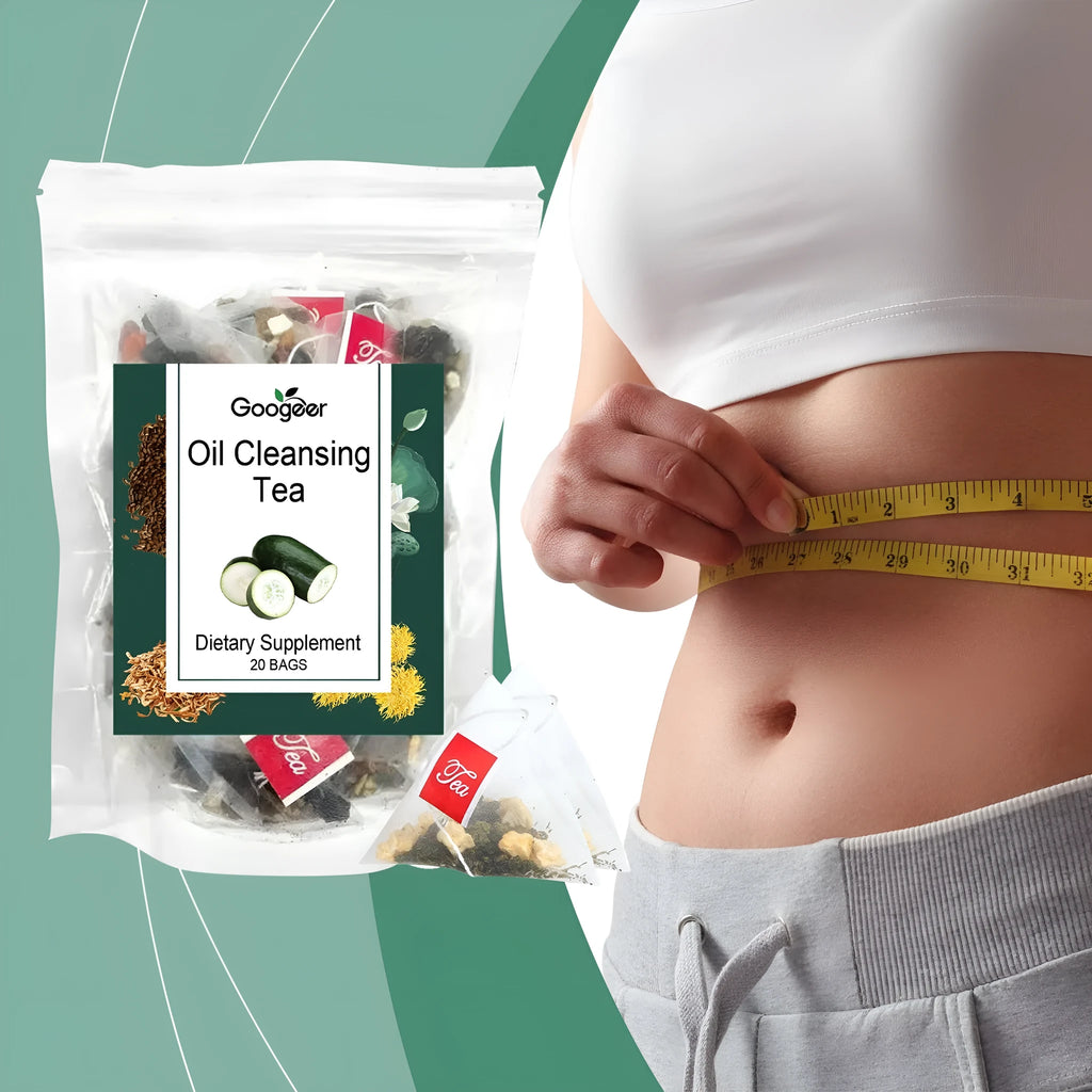 Googeer oil cleansing tea pack with 20 individual tea bags containing traditional Chinese herbal blend