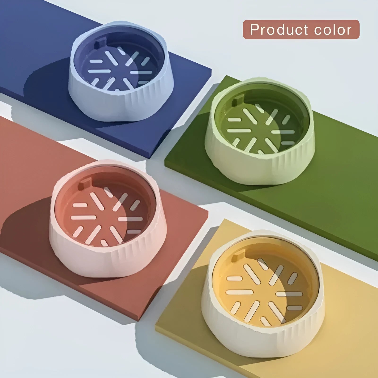 Detachable slow feeder pet bowl in blue, green, pink or white colour options
