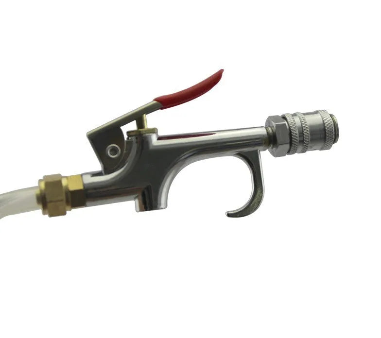 Pneumatic automatic transmission oil changer machine with motor and fluid tank.