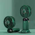 Portable USB rechargeable handheld fan with foldable neck design in multiple colour options