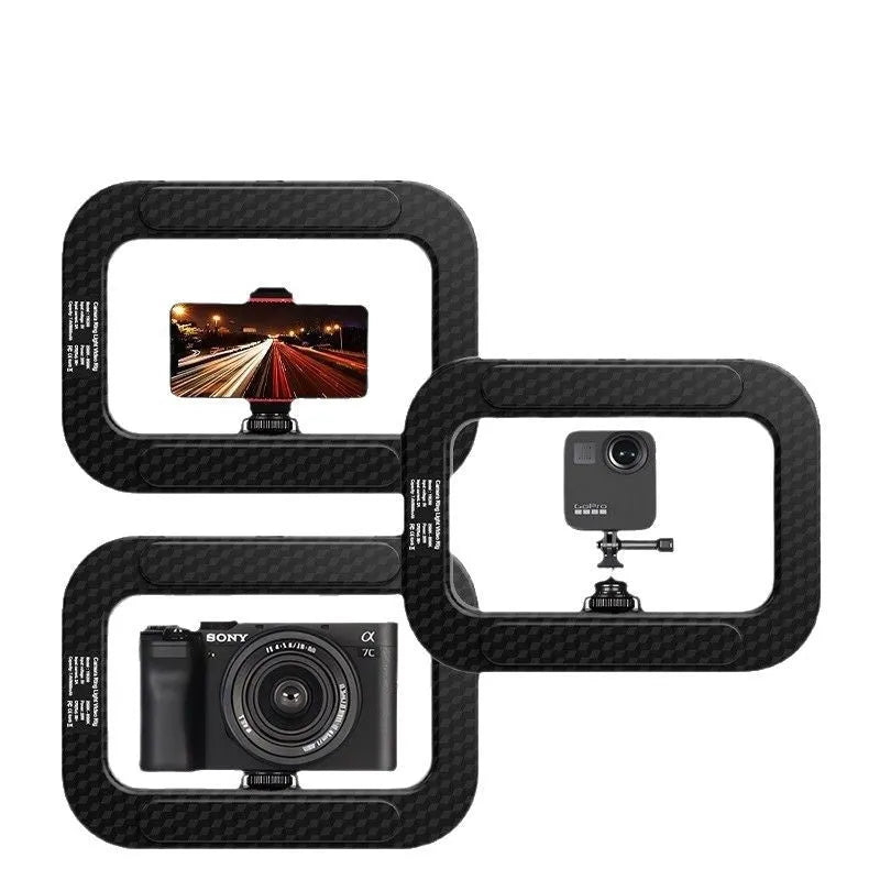 Rechargeable mobile phone fill light with desktop bracket and phone holder for video