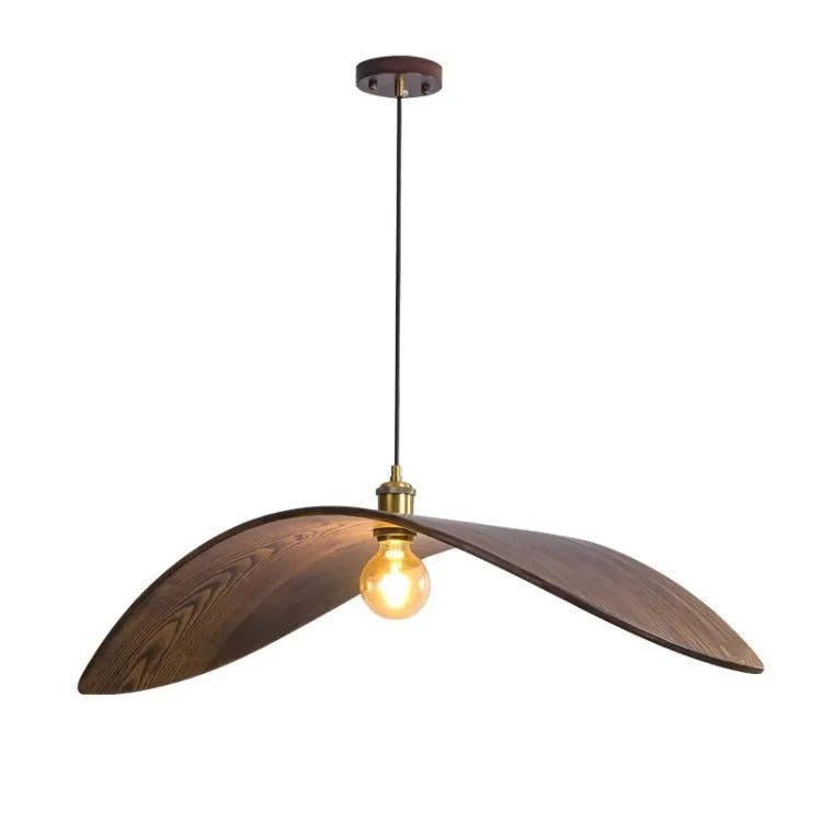 Japanese Zen walnut chandelier for living room or dining room with 38cm to 85cm diameter options