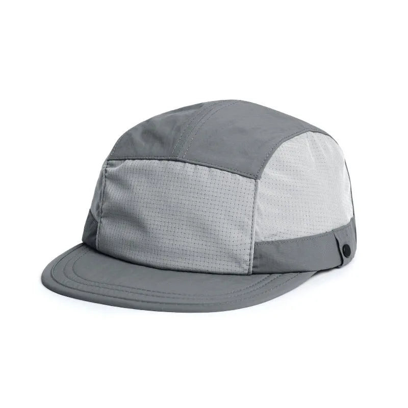 A breathable baseball cap with mesh panels and a soft tongue in army green colour.