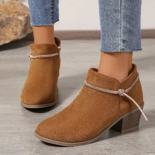 Low-cut hollow-out Martin boots for women, artificial PU leather, black colour, side view