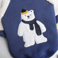 Dark blue fleece-lined winter dog jumper for large breeds sizes L to 4XL