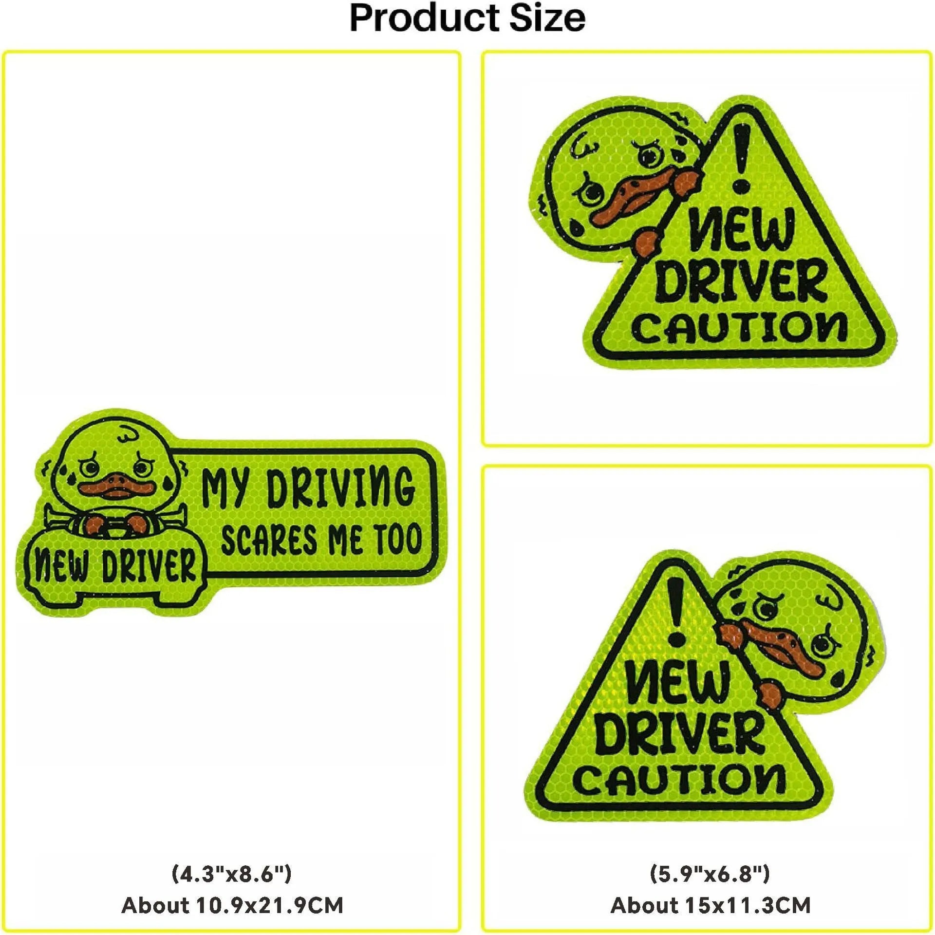 Set of three magnetic reflective animal stickers for vehicle safety marking