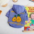 Blue and purple cartoon print cotton plush hoodie for dogs in various sizes