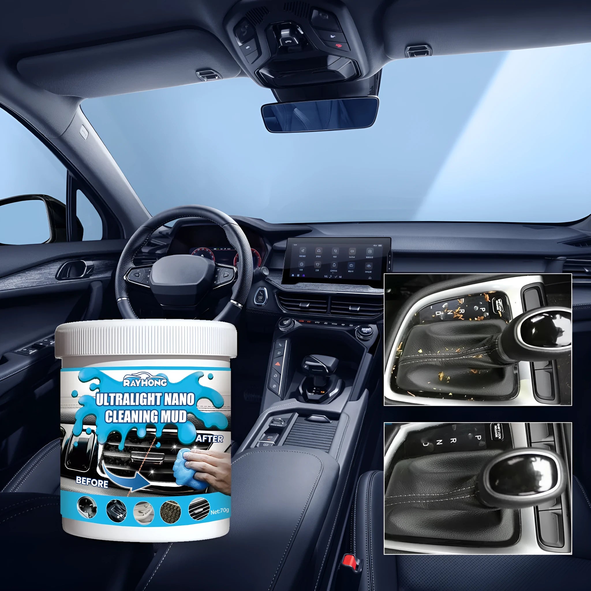 70g car interior cleaning gel for vents and dashboard gaps measuring 6.2x5.7cm