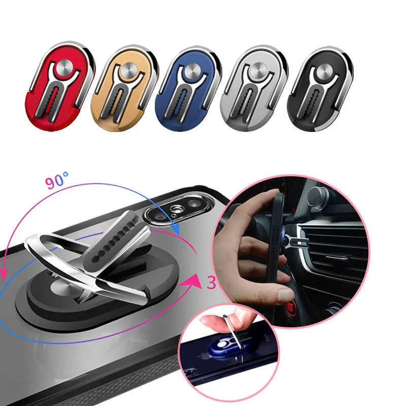 Universal car vent phone bracket in multiple colours mounted on dashboard