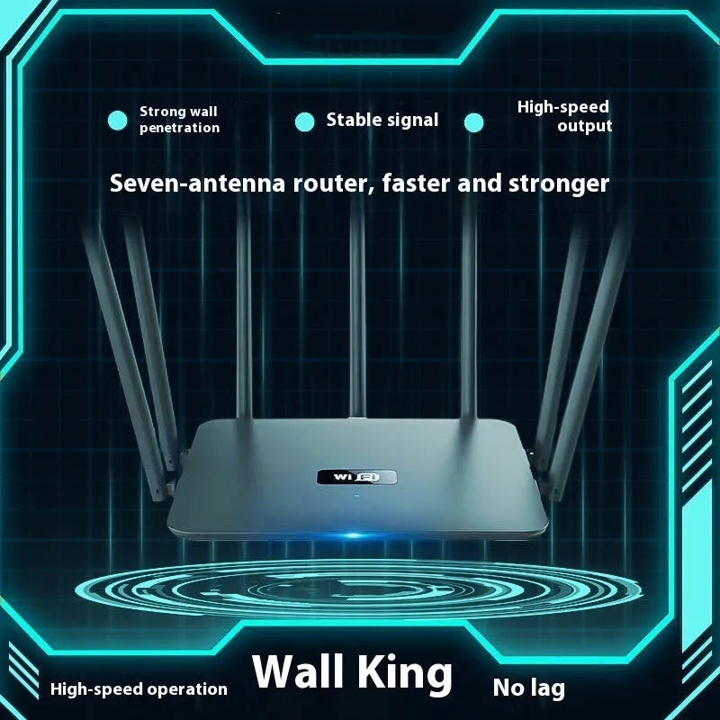 Black and white dual-band 5G router with multiple antennas for whole-home WiFi coverage