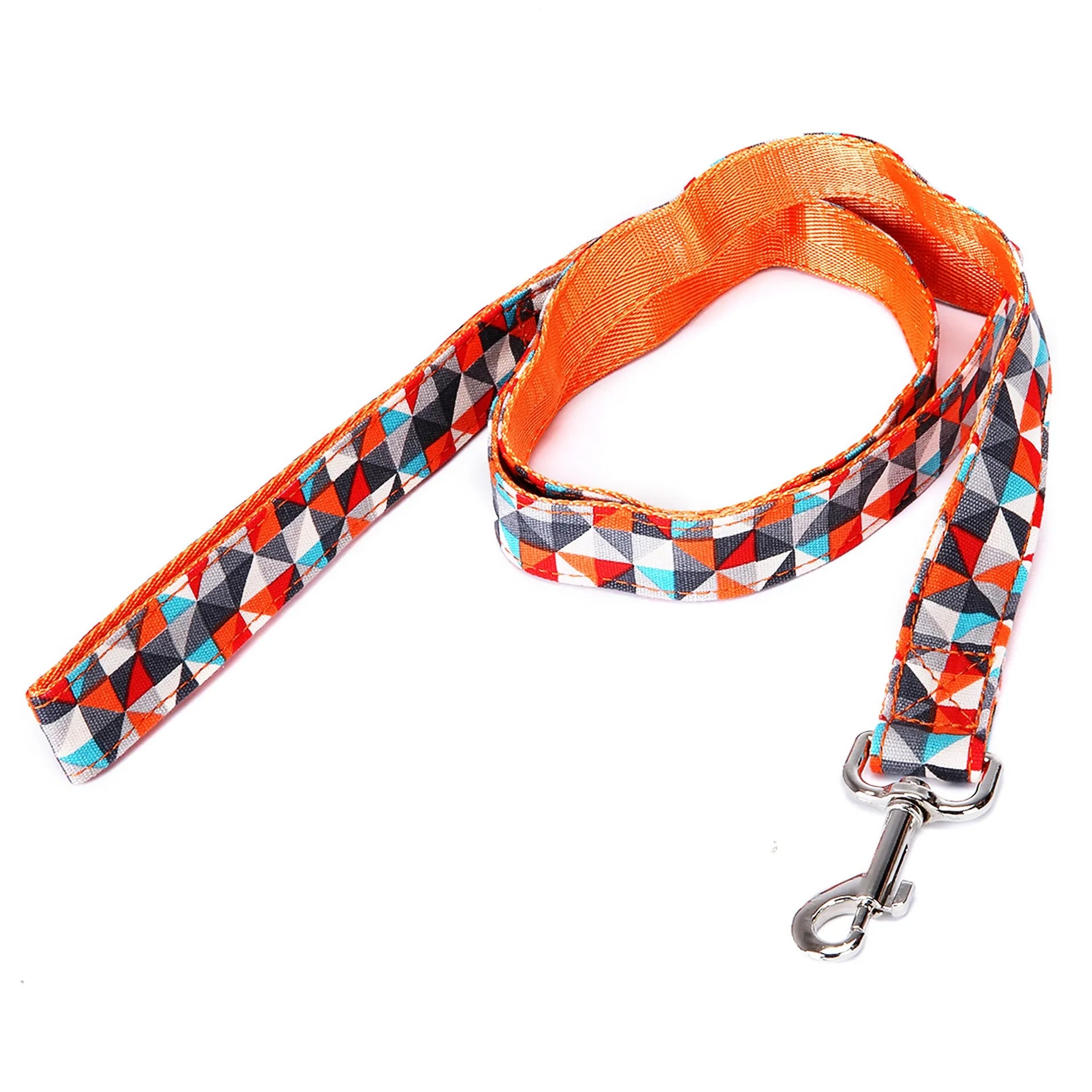 Black plaid stripe Christmas pet traction rope with adjustable handle, 120cm length for dog walking