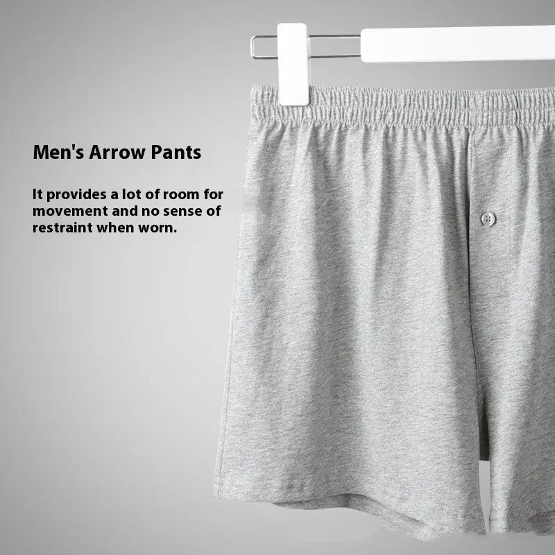 Men's pure cotton boxers in light grey, dark blue and black colours with high waist design