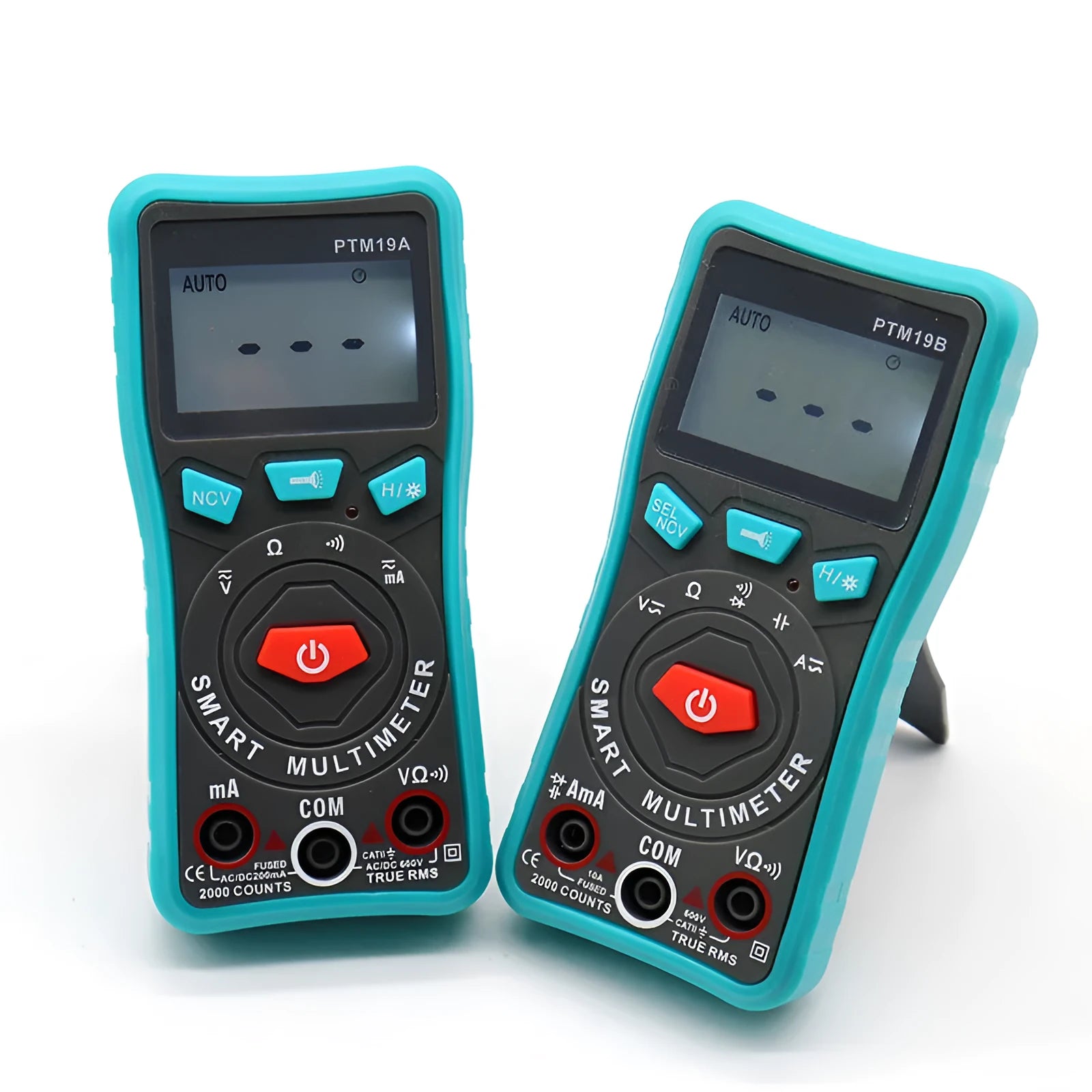 Green automatic digital multimeter with LED display on a 132mm housing.