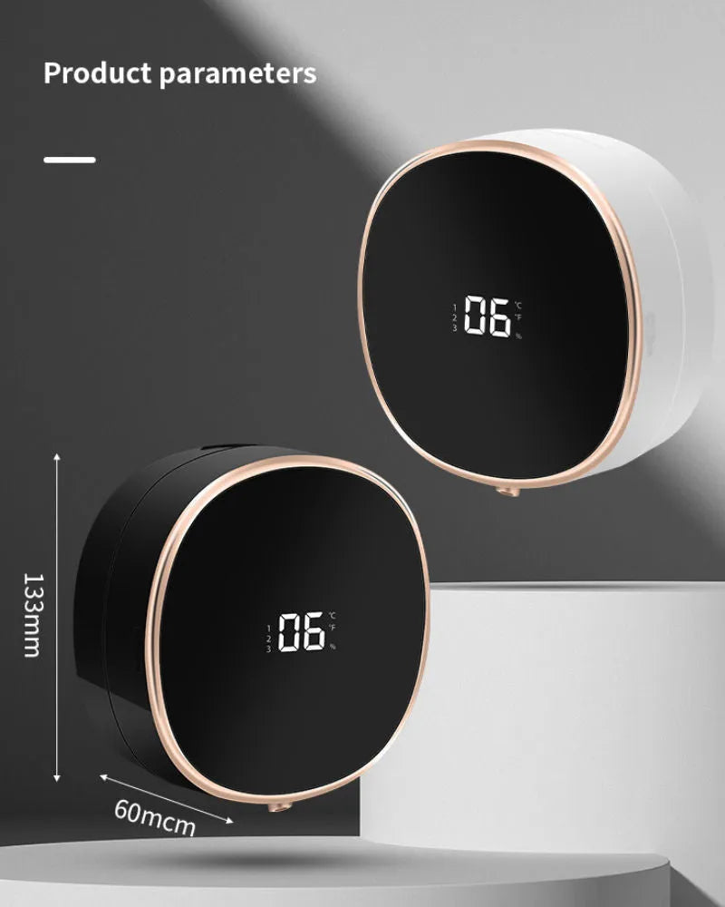 White automatic soap dispenser with infrared sensor and USB charging port