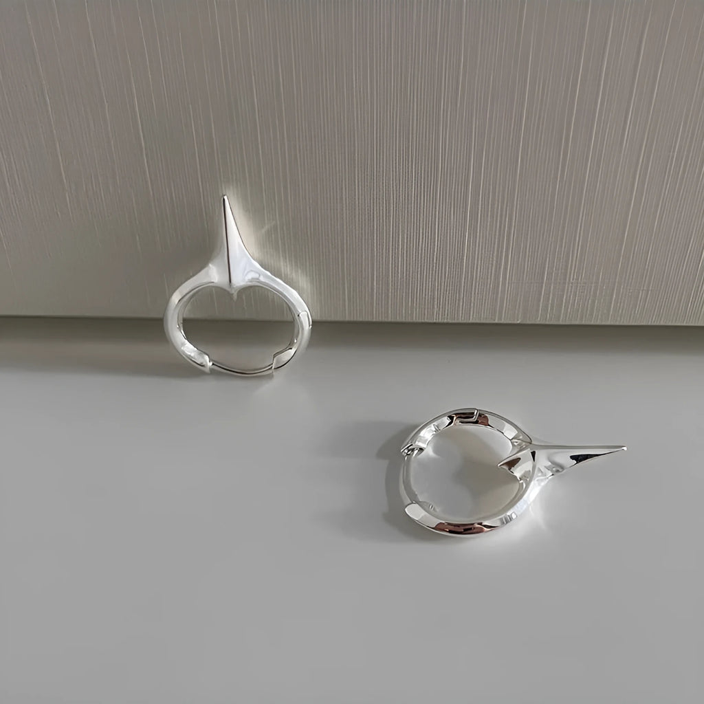 Geometric star shape women's clip-on earrings with electroplated metallic finish