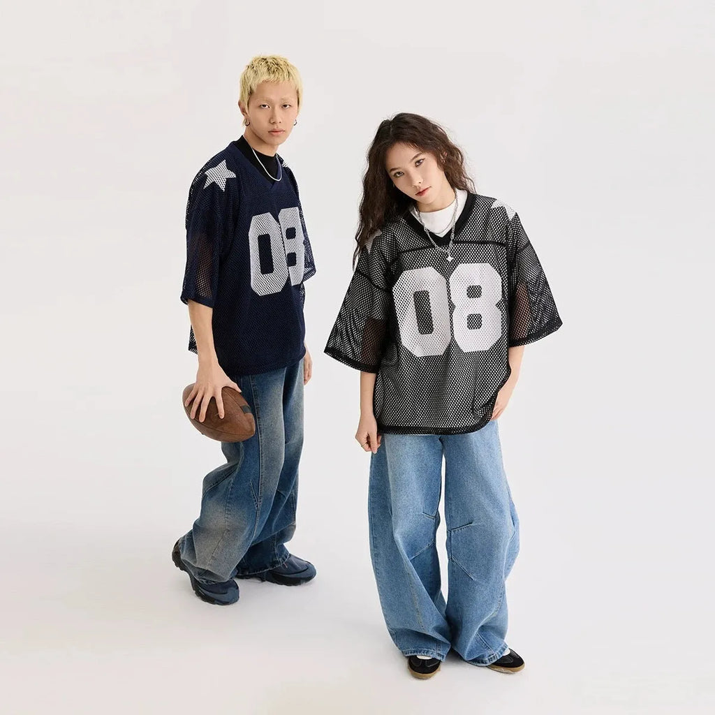 Loose fit black half sleeve t-shirt with printed letters, short sleeve pullover style