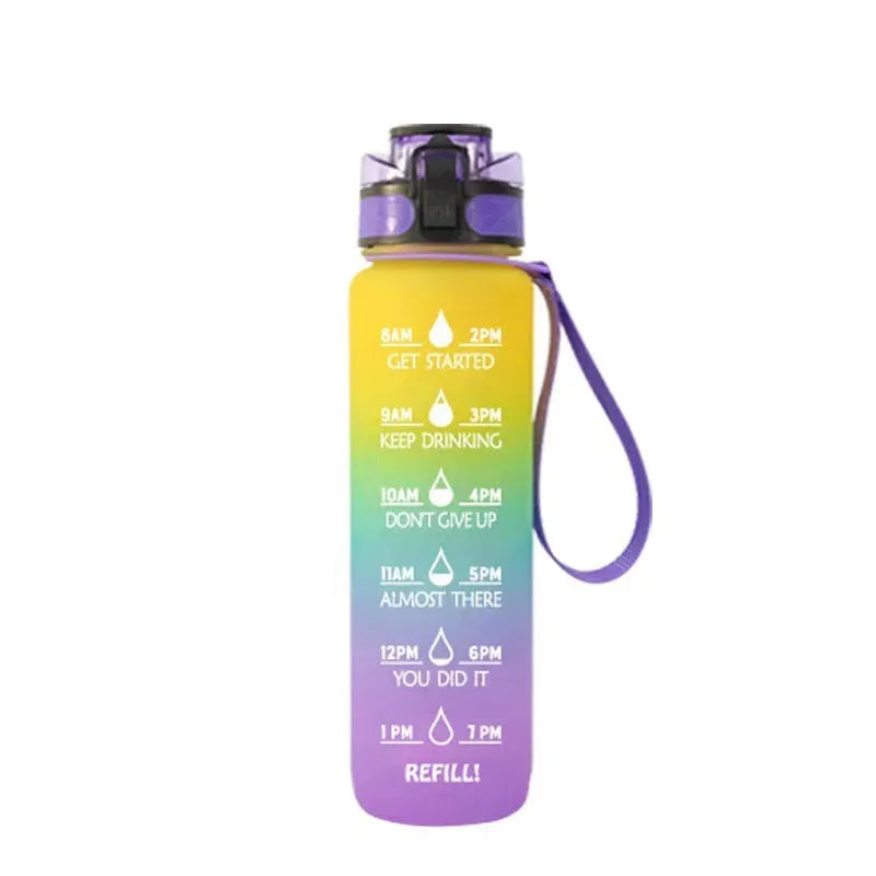Clear 1000ml Tritan sports water bottle with fruit infuser inside