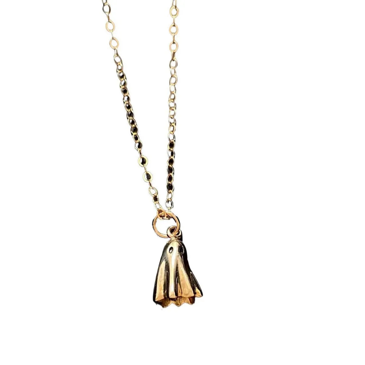 Stainless steel ghost pendant necklace with titanium steel ghost charm on choice of three chain styles