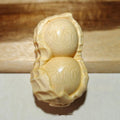 Solid bamboo carving peanut ornament with engraved good luck message for home decoration