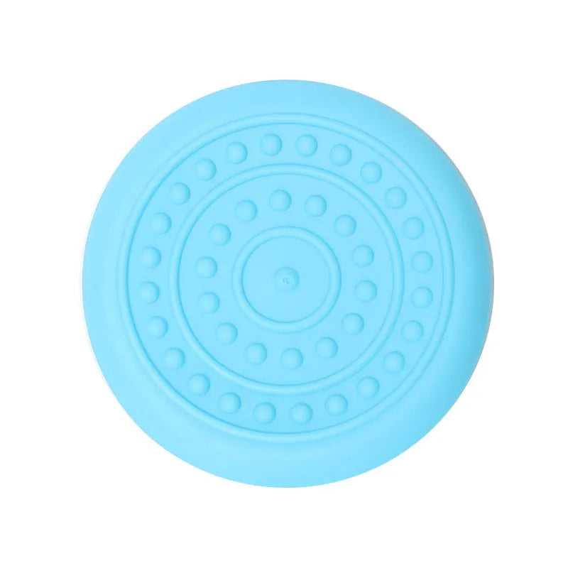 Rubber dog Frisbee toy in green large size option for outdoor fetch games with pets