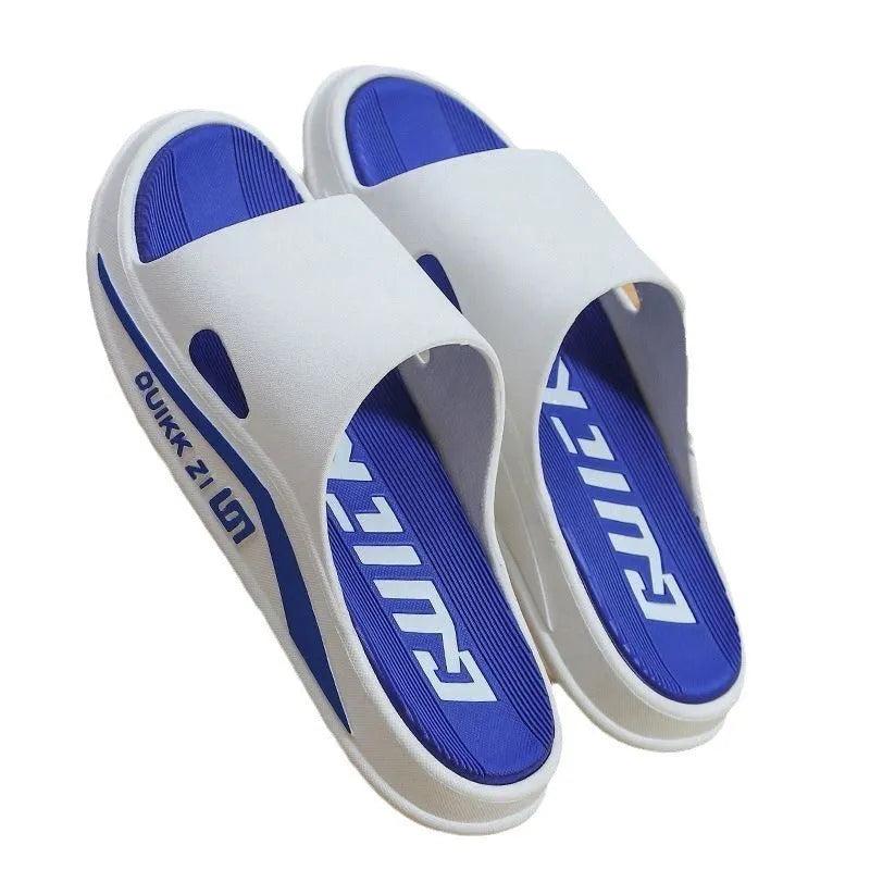 Summer cool PVC flip flops for men and women in green and black colour, soft sole outdoor sandals