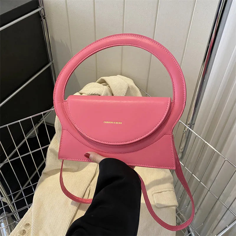 Horizontal square PU leather shoulder messenger bag in multiple colours with stitching details