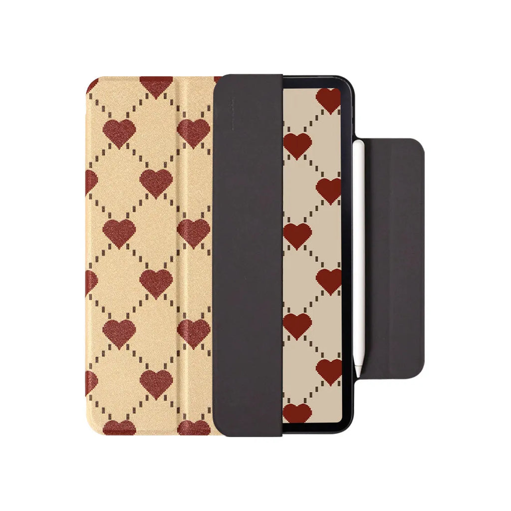 Black magnetic clip protective case for iPad Air 4 and iPad Air 5 tablets.