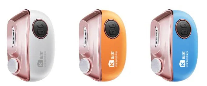 Blue electric nail clipper and polisher two-in-one tool with Type-C charging cable and cleaning brush.