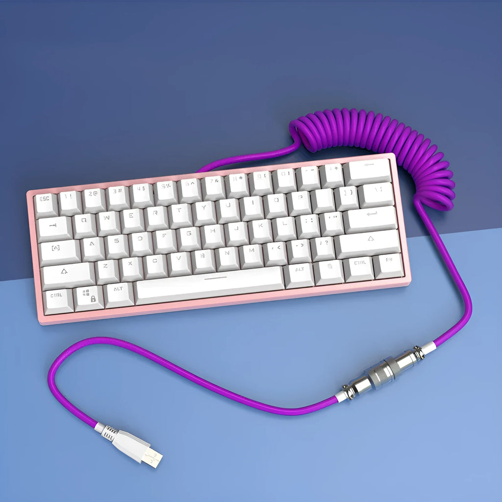 USB Type-C detachable mechanical keyboard cable with 2m copper wire in multiple colour options