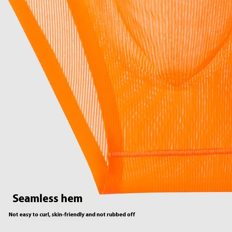 Ice silk low waist seamless briefs in six colour options showing ultra-thin thread construction