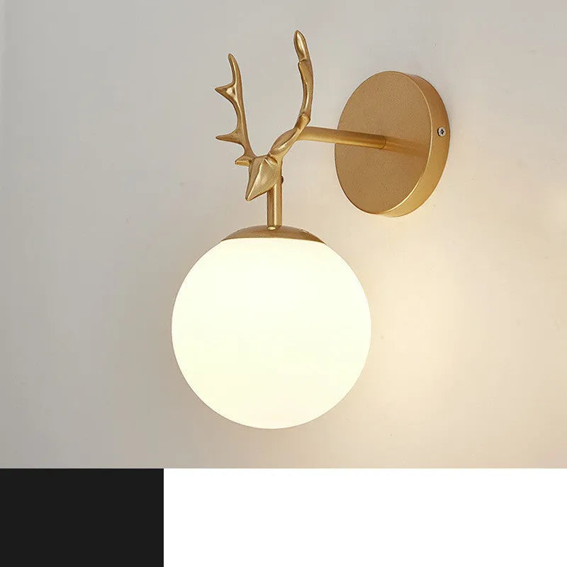 Nordic style round glass wall lamp with golden water pattern finish and E27 bulb holder.