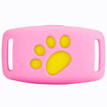 Black and yellow waterproof GPS pet tracker showing compact dimensions next to a dog collar.