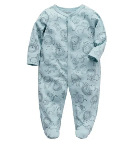 Cotton baby one-piece clothes in a dinosaur print design for infants aged 3 to 12 months