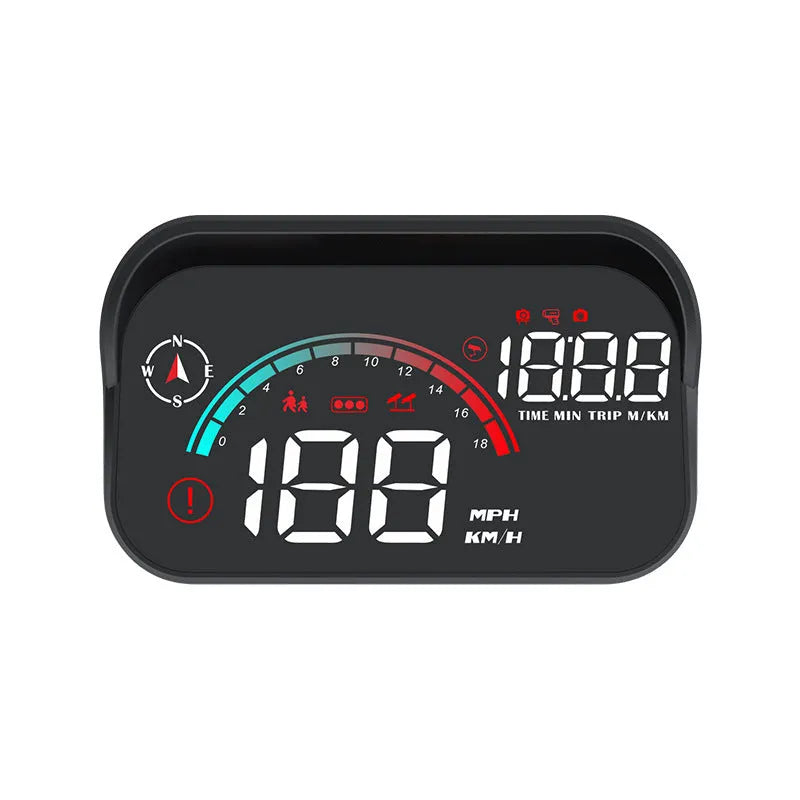 Black head-up display car GPS speed compass projector with USB cable for universal vehicle installation