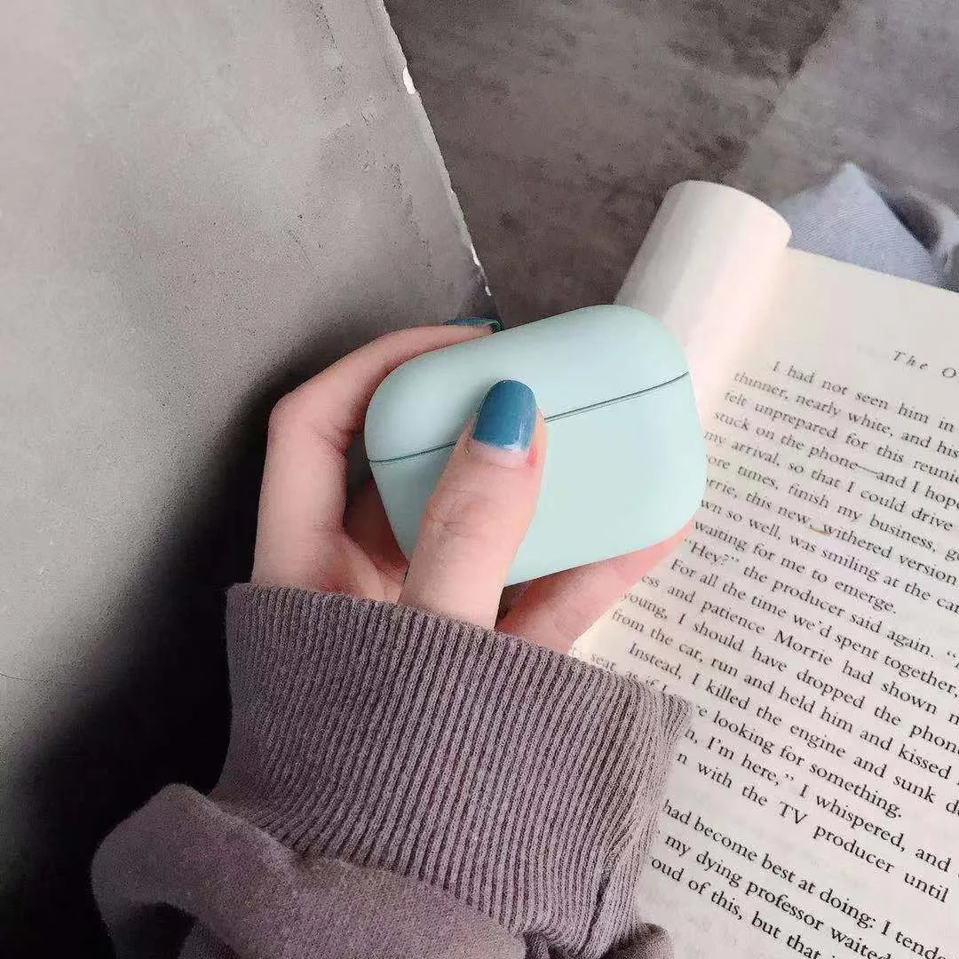 Third-party plastic protective case for Apple AirPods Pro and AirPods 3 shown in multiple colour options.