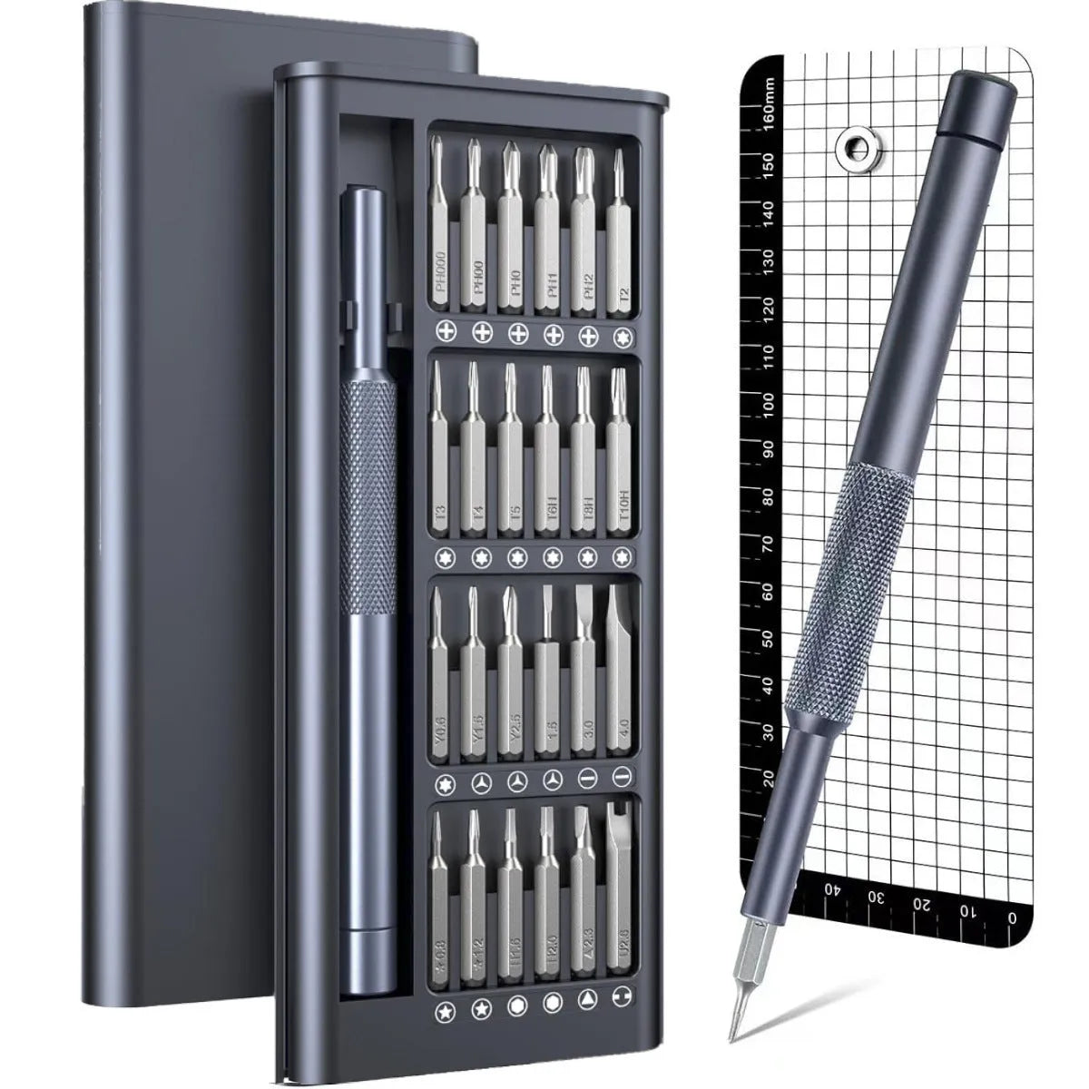 25-in-one magnetic screwdriver set with chrome vanadium steel bits and ABS handles for household repairs