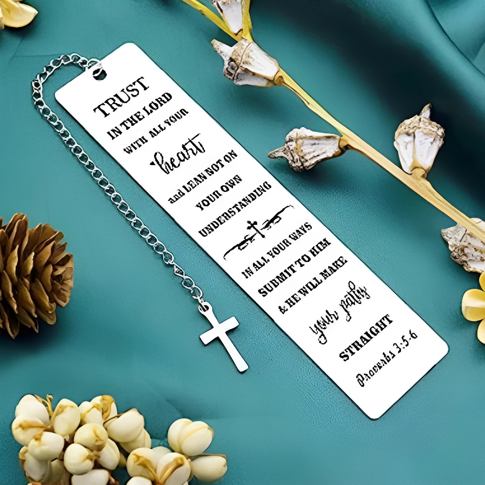 Stainless steel bookmark with European design in CF-S5170 steel colour finish
